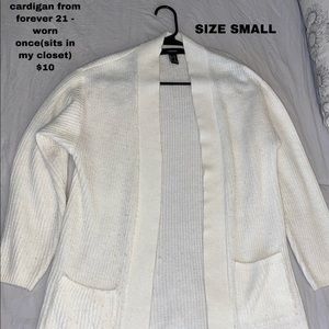 forever 21 white cardigan